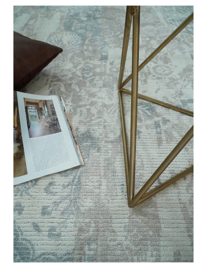 5x8 Modern Abstract Blue and Brown Rug hand made wool rug | QT6 - The Rug Decor