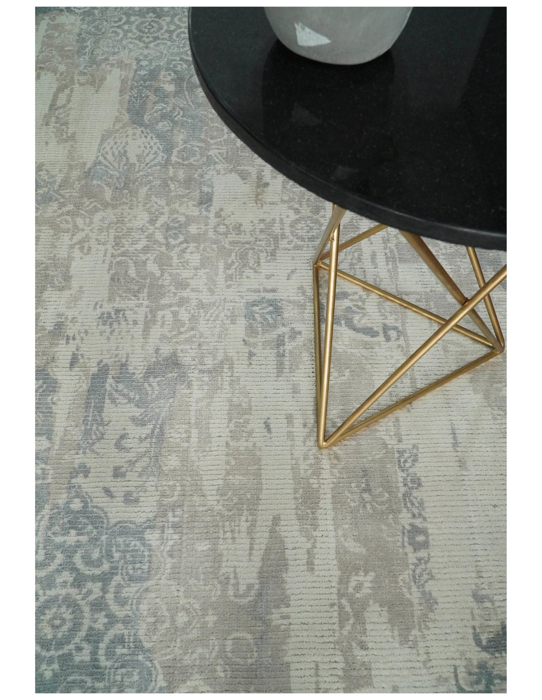 5x8 Modern Abstract Blue and Brown Rug hand made wool rug | QT6 - The Rug Decor