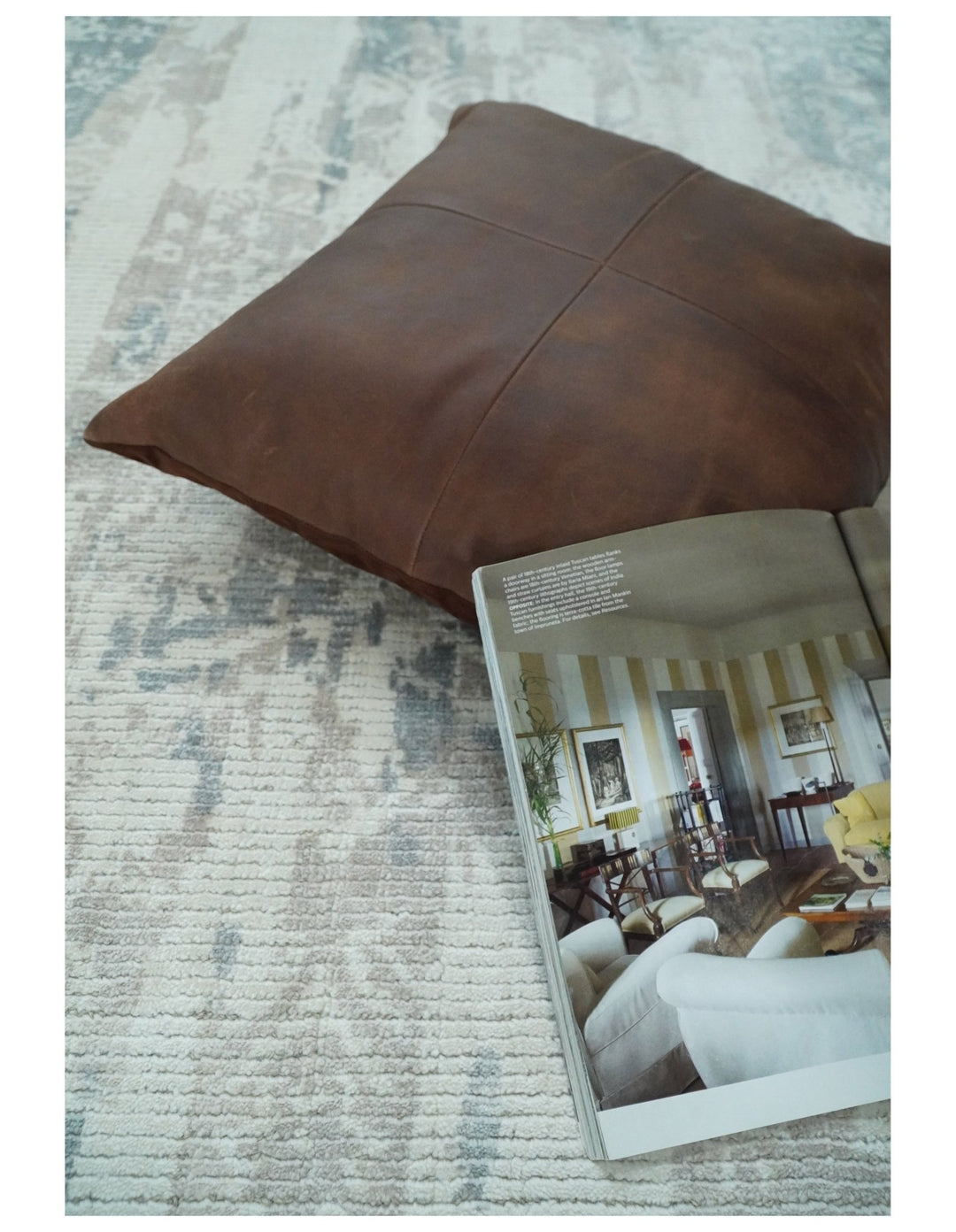 5x8 Modern Abstract Blue and Brown Rug hand made wool rug | QT6 - The Rug Decor