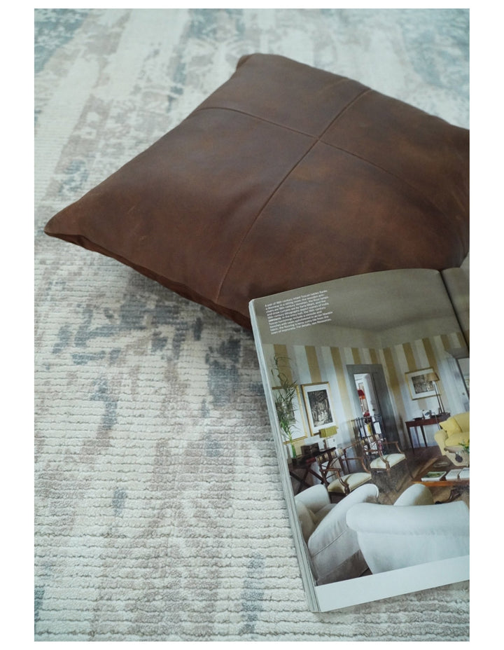 5x8 Modern Abstract Blue and Brown Rug hand made wool rug | QT6 - The Rug Decor