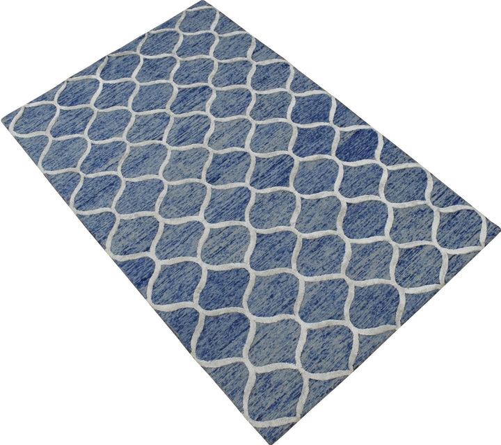 5x8 Modern Blue Handmade Area Rug - The Rug Decor