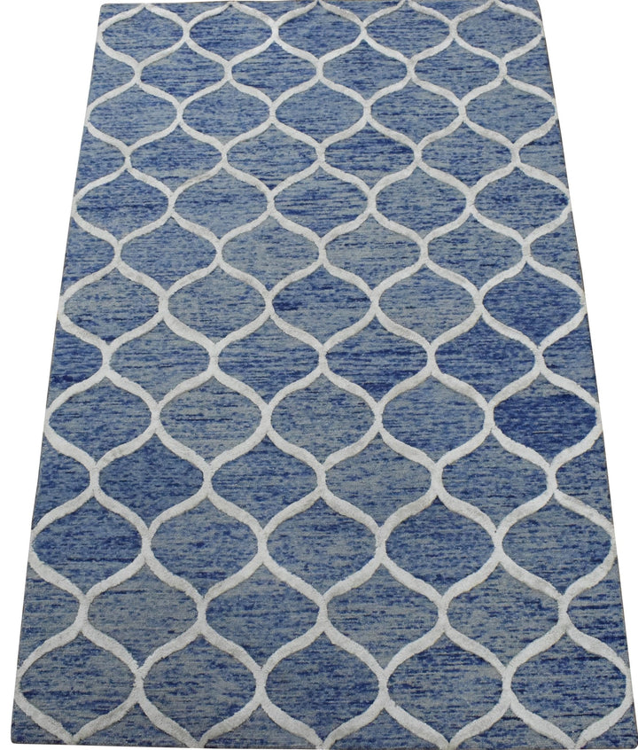 5x8 Modern Blue Handmade Area Rug - The Rug Decor