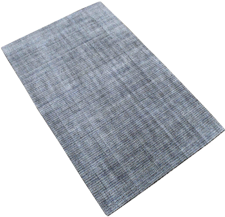5x8 Silver and Black Handmade Area Rug Made With Fine Viscose - The Rug Decor