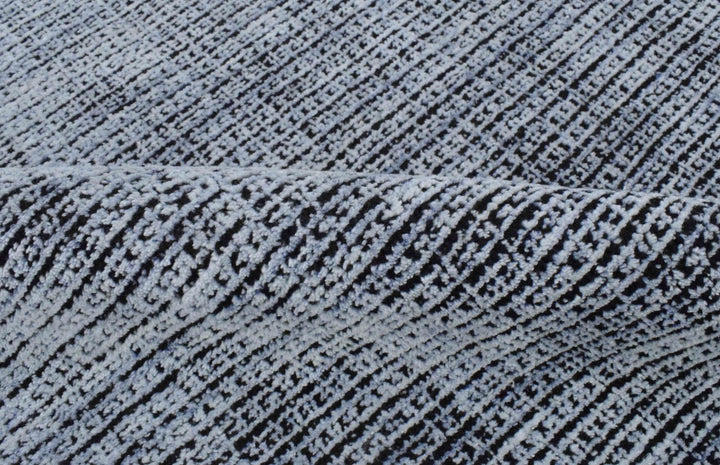 5x8 Silver and Black Handmade Area Rug Made With Fine Viscose - The Rug Decor