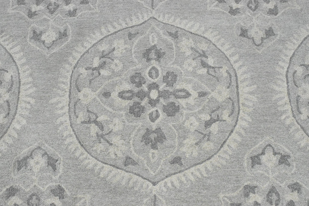 5x8 Silver and Gray Wool Area Rug | Handmade Area rug made with fine wool - The Rug Decor