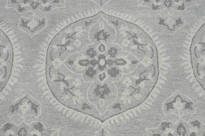 5x8 Silver and Gray Wool Area Rug | Handmade Area rug made with fine wool - The Rug Decor