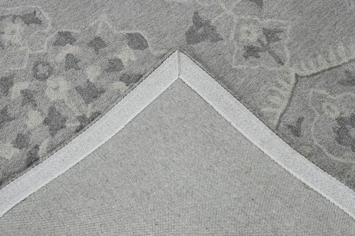 5x8 Silver and Gray Wool Area Rug | Handmade Area rug made with fine wool - The Rug Decor