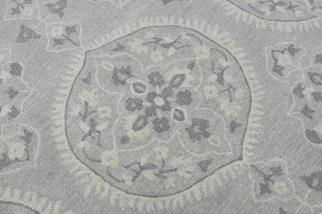 5x8 Silver and Gray Wool Area Rug | Handmade Area rug made with fine wool - The Rug Decor