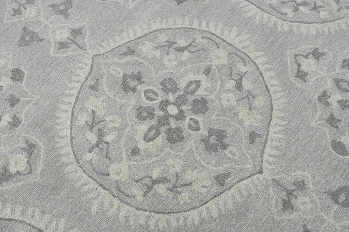 5x8 Silver and Gray Wool Area Rug | Handmade Area rug made with fine wool - The Rug Decor