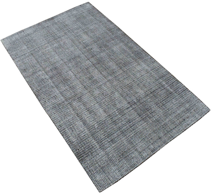5x8 White and Black Handmade Area Rug Made With Fine Viscose - The Rug Decor