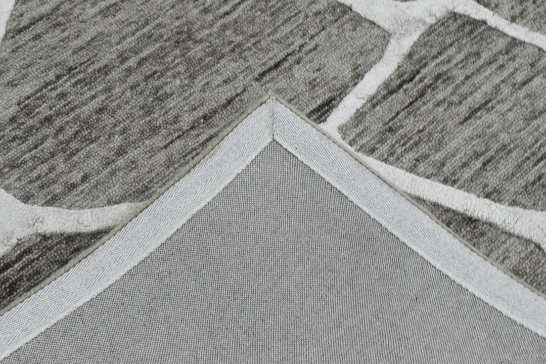 5x8 Wool and Viscose Area Rug | Handmade Area rug made with fine wool and Viscose | Bedroom Rug, Wool Rug, Brown and Ivory Rug, Living Room - The Rug Decor