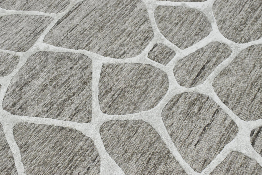 5x8 Wool and Viscose Area Rug | Handmade Area rug made with fine wool and Viscose | Bedroom Rug, Wool Rug, Brown and Ivory Rug, Living Room - The Rug Decor