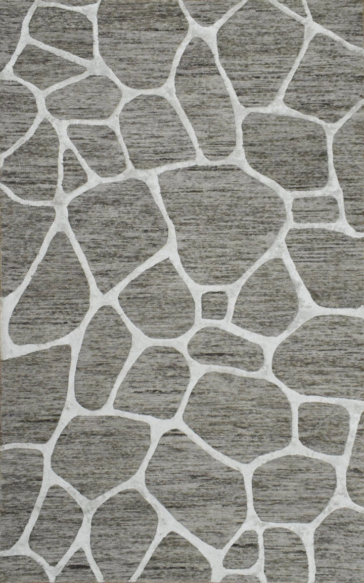 5x8 Wool and Viscose Area Rug | Handmade Area rug made with fine wool and Viscose | Bedroom Rug, Wool Rug, Brown and Ivory Rug, Living Room - The Rug Decor