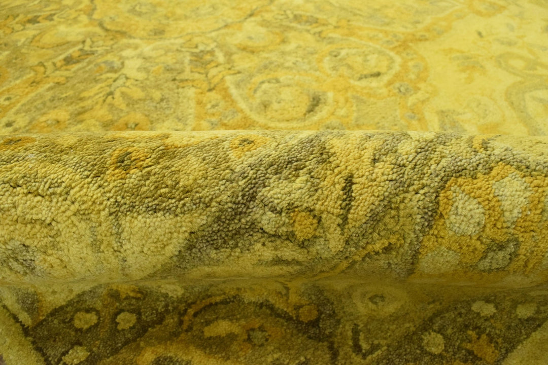 5x8 Wool Area Rug | Handmade Area rug made with fine wool and Overdyed | Bedroom Rug, Gold Overdyed Rug, Living Room Rug, Classic Style Rug - The Rug Decor