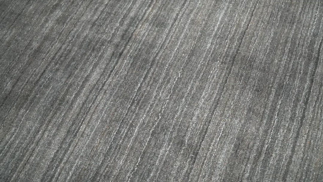 Solid Silver and Charcoal Shaded Scandinavian 5x7 Blended Wool Flatwoven Area Rug | HL23