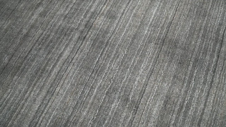 Solid Silver and Charcoal Shaded Scandinavian 5x7 Blended Wool Flatwoven Area Rug | HL23