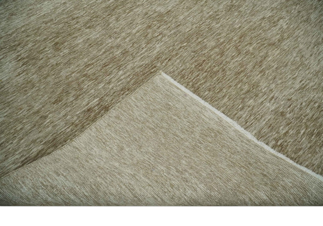 6x10 Hand Woven Natural Beige and Ivory Solid wool area Rug, Living Room Rug | N352610 - The Rug Decor