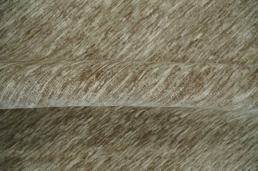 6x10 Hand Woven Natural Beige and Ivory Solid wool area Rug, Living Room Rug | N352610 - The Rug Decor