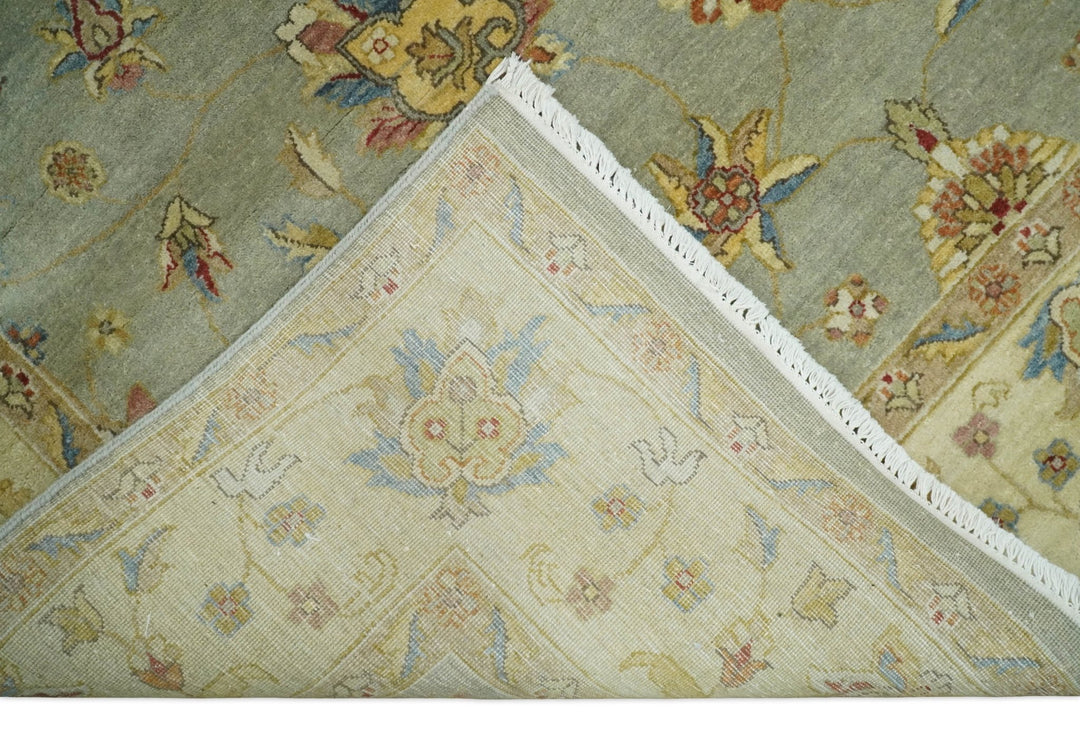 6x8 Fine Hand Knotted Blue and Ivory Traditional Vintage Persian Style Antique Wool Rug | AGR30 - The Rug Decor