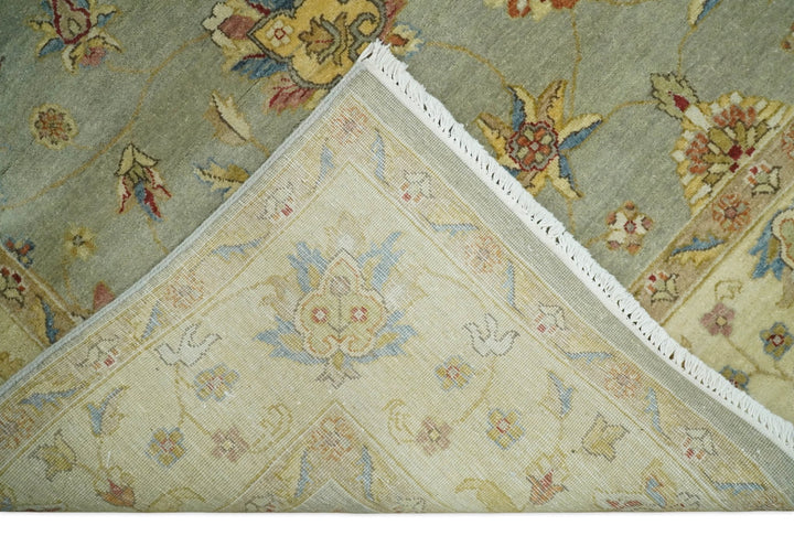 6x8 Fine Hand Knotted Blue and Ivory Traditional Vintage Persian Style Antique Wool Rug | AGR30 - The Rug Decor