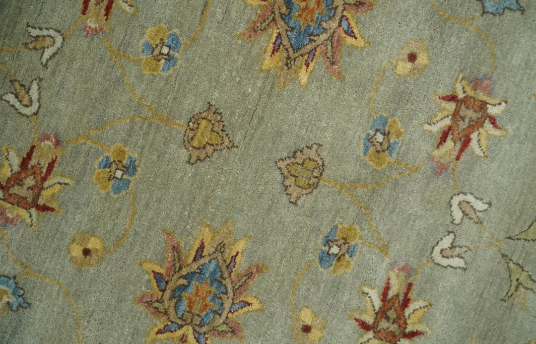 6x8 Fine Hand Knotted Blue and Ivory Traditional Vintage Persian Style Antique Wool Rug | AGR30 - The Rug Decor
