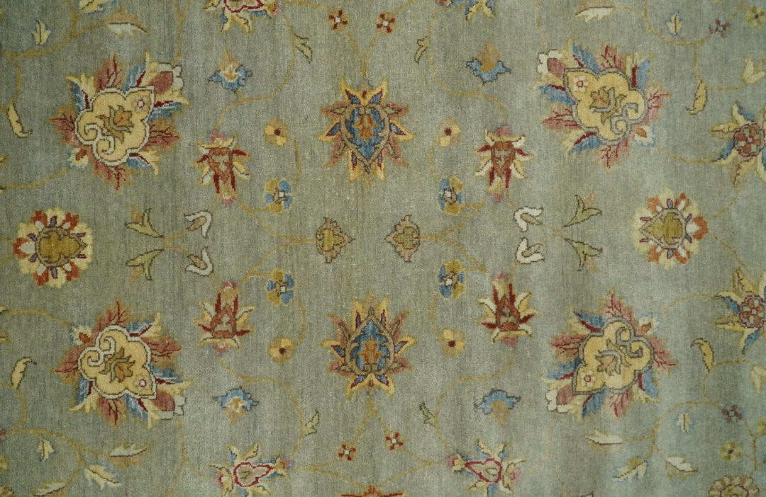 6x8 Fine Hand Knotted Blue and Ivory Traditional Vintage Persian Style Antique Wool Rug | AGR30 - The Rug Decor