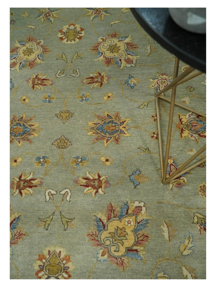 6x8 Fine Hand Knotted Blue and Ivory Traditional Vintage Persian Style Antique Wool Rug | AGR30 - The Rug Decor