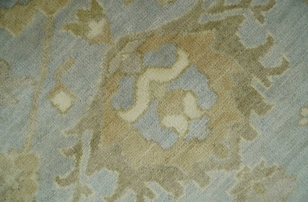 6x8 Hand Knotted Silver and Beige Antique Style Traditional Oushak Wool Rug - The Rug Decor