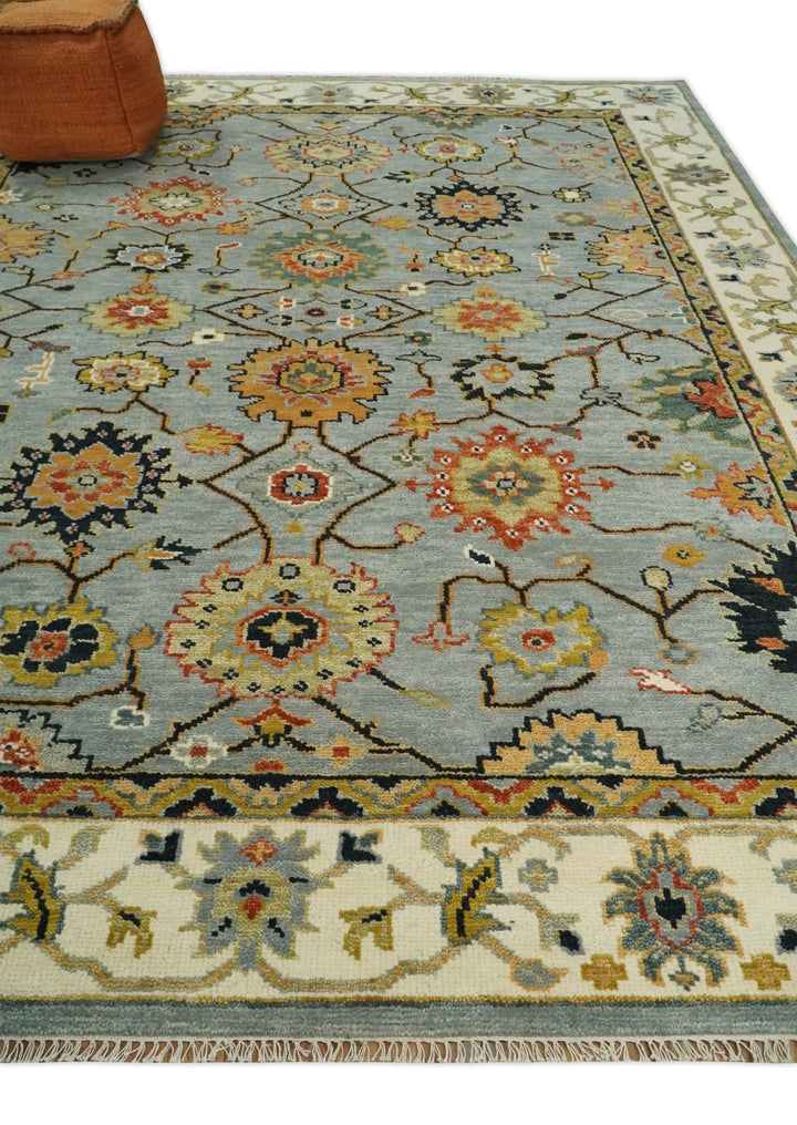 6x9, 8x10, 9x12, 10x14 and 12x15 Antique Traditional Persian Blue and Ivory Vintage Style Area Rug | TRDCP657 - The Rug Decor