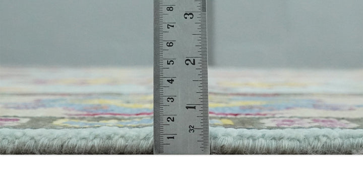 6x9, 8x10, 9x12, 10x14 and 12x15 Wool Traditional Persian Blue and Ivory Colorful Hand knotted Oushak Area Rug | TRDCP1058 - The Rug Decor