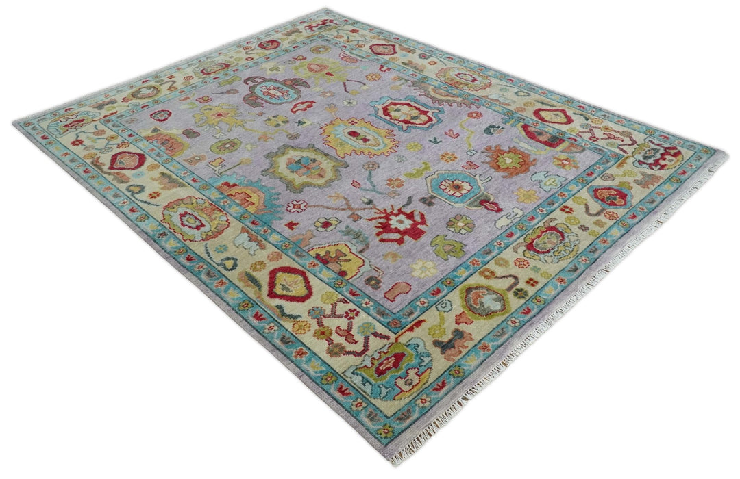 6x9, 8x10, 9x12, 10x14 and 12x15 Wool Traditional Persian Pink and Beige Vibrant Colorful Hand knotted Oushak Area Rug | TRDCP1046 - The Rug Decor