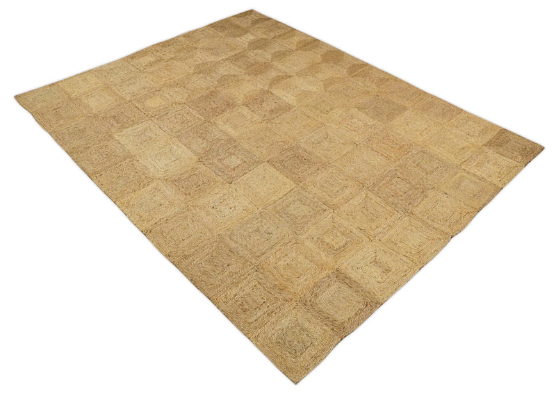 6x9 and 8x10 Hand Woven 100% Natural Fiber Brown Natural Jute and Wool Rug | JR16 - The Rug Decor