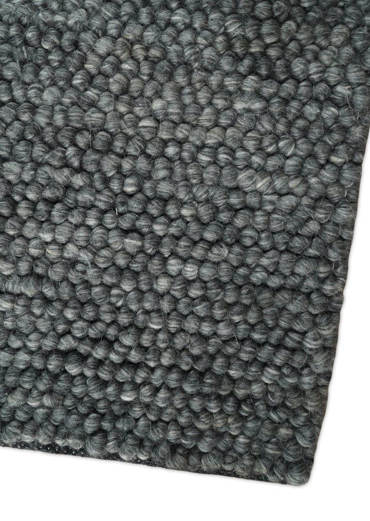 6x9 and 8x10 Solid Charcoal Gray Wool Blend Felted Chunky Hand Woven Area Rug | DOV2 - The Rug Decor