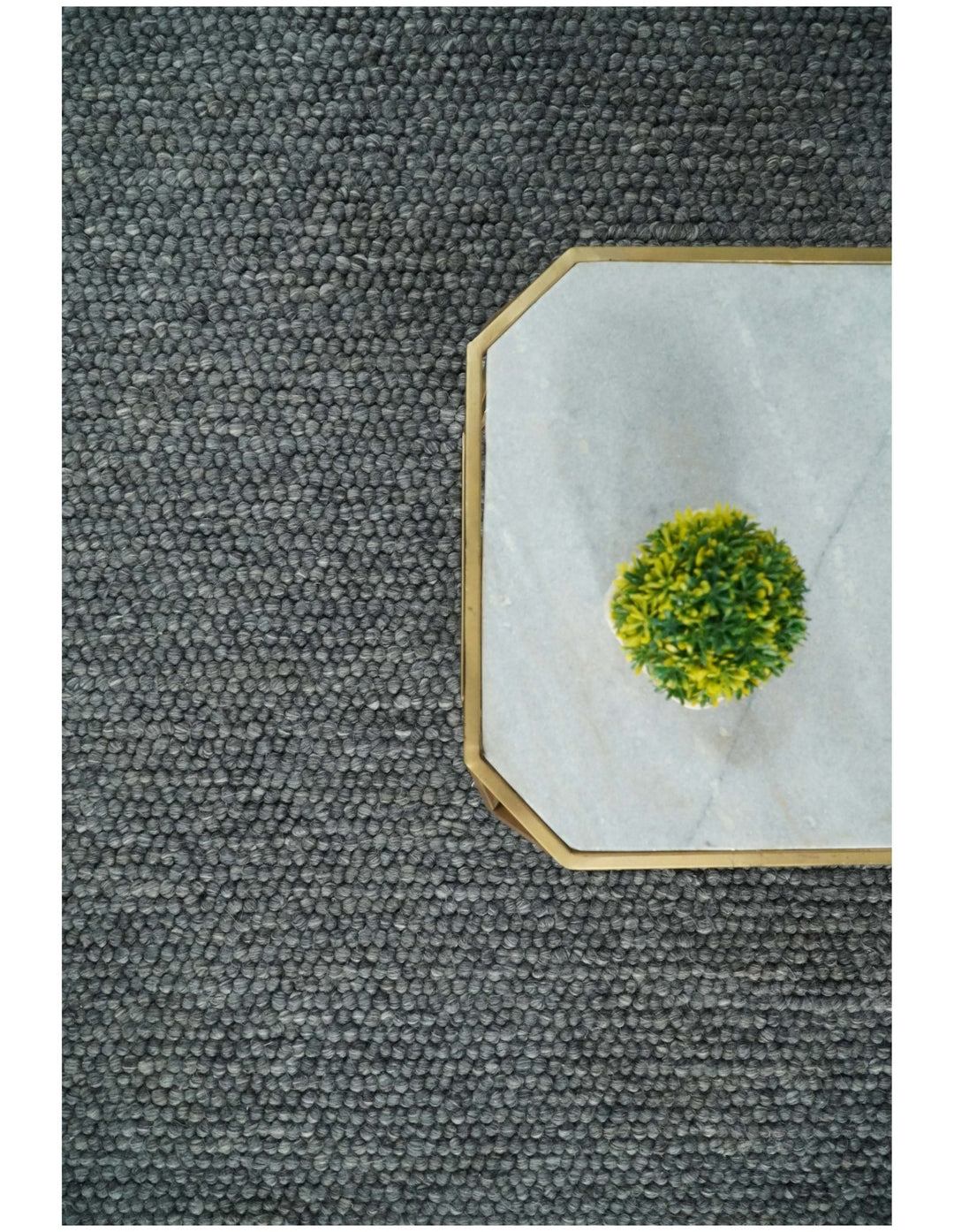 6x9 and 8x10 Solid Charcoal Gray Wool Blend Felted Chunky Hand Woven Area Rug | DOV2 - The Rug Decor