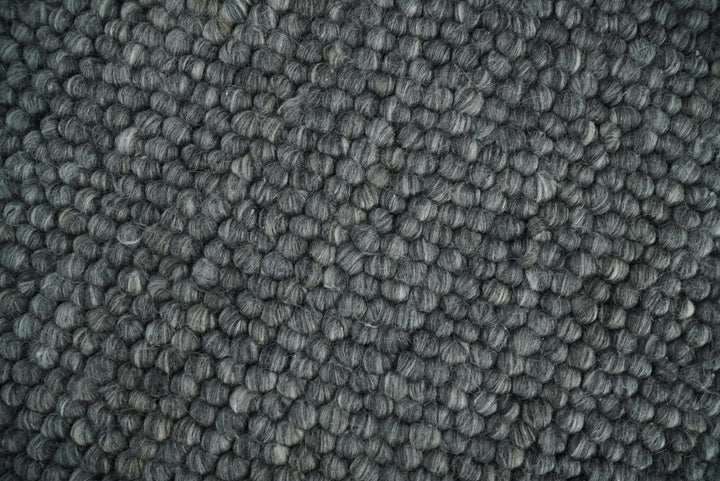 6x9 and 8x10 Solid Charcoal Gray Wool Blend Felted Chunky Hand Woven Area Rug | DOV2 - The Rug Decor