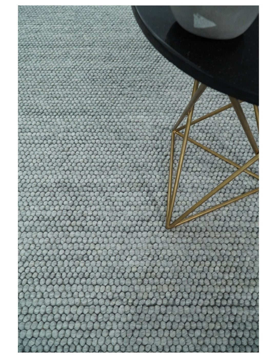 6x9 and 8x10 Solid Gray Wool Blend Felted Chunky Hand Woven Area Rug | DOV5 - The Rug Decor