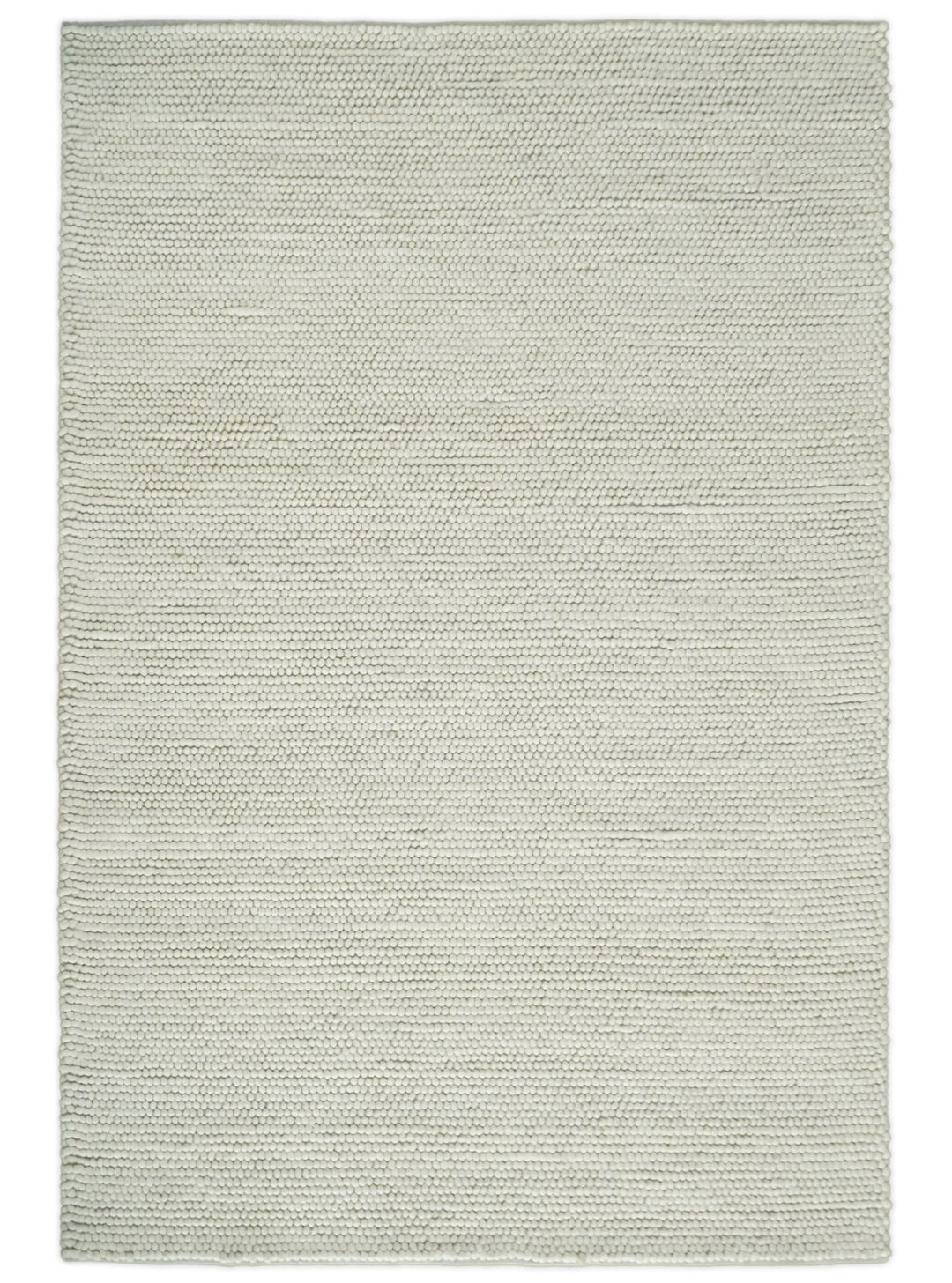 6x9 and 8x10 Solid Ivory Wool Blend Felted Chunky Hand Woven Area Rug | DOV1 - The Rug Decor
