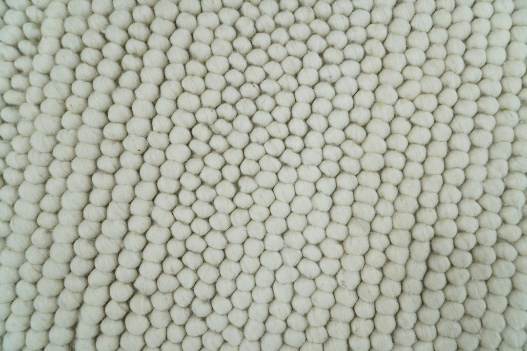 6x9 and 8x10 Solid Ivory Wool Blend Felted Chunky Hand Woven Area Rug | DOV1 - The Rug Decor
