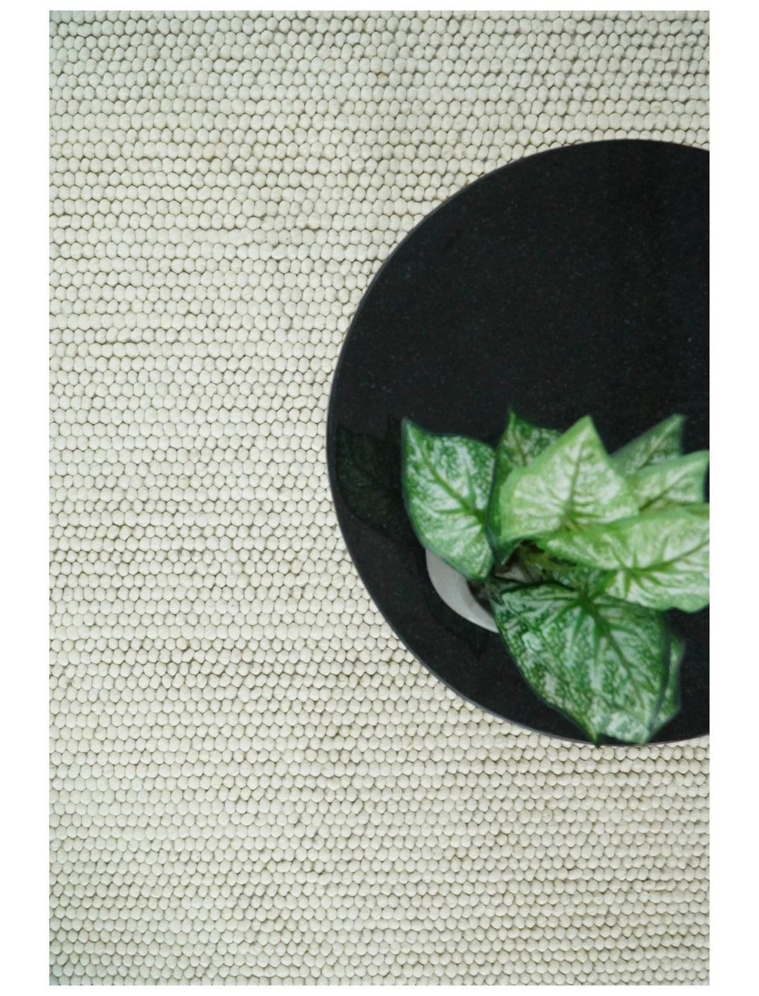 6x9 and 8x10 Solid Ivory Wool Blend Felted Chunky Hand Woven Area Rug | DOV1 - The Rug Decor