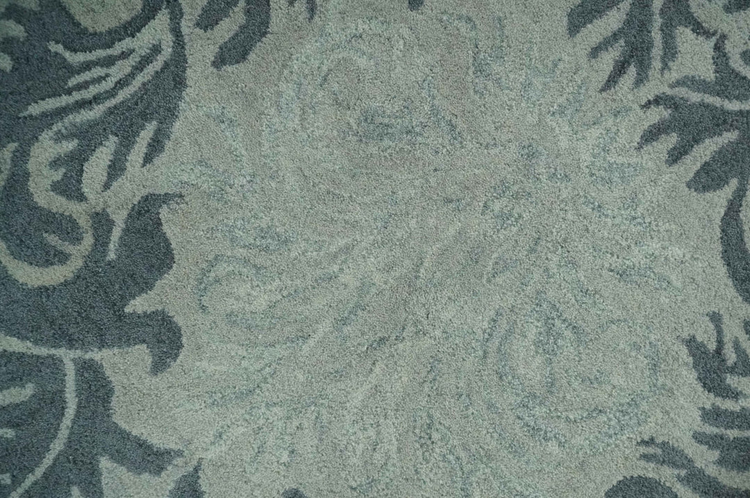 6x9 Gray and Charcoal Ikat Pattern Hand Tufted Wool Area Rug - The Rug Decor