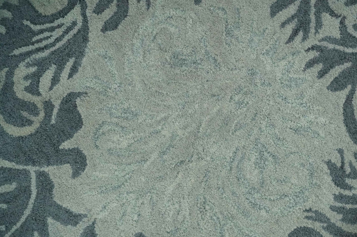 6x9 Gray and Charcoal Ikat Pattern Hand Tufted Wool Area Rug - The Rug Decor