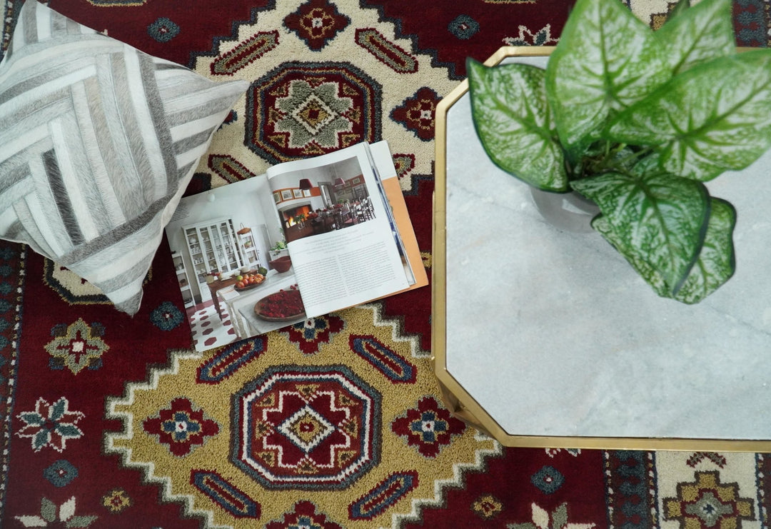 6x9 Hand Knotted Antique Kazak Red and Ivory Traditional Tribal Armenian Rug | KZA14 - The Rug Decor