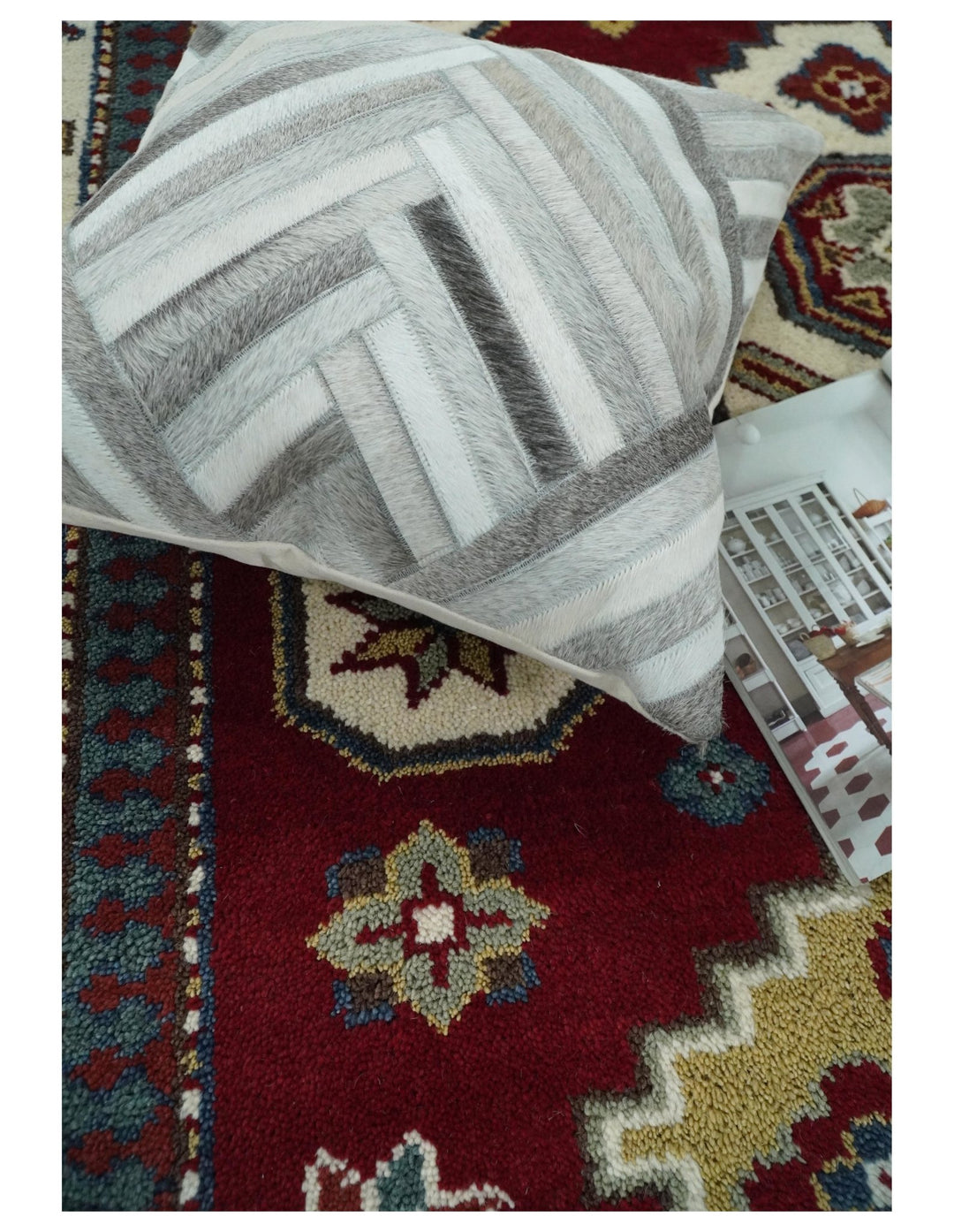 6x9 Hand Knotted Antique Kazak Red and Ivory Traditional Tribal Armenian Rug | KZA14 - The Rug Decor