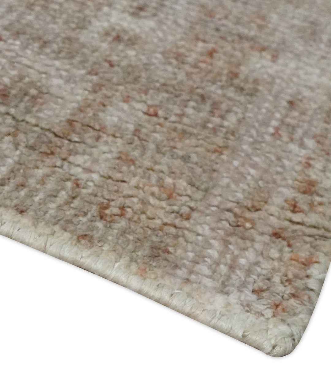 6x9 Hand Knotted Beige and Ivory Modern Abstract Contemporary Recycled wool Area Rug - The Rug Decor