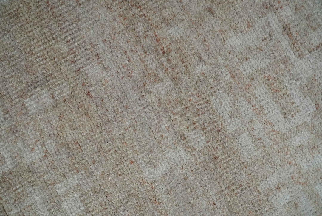 6x9 Hand Knotted Beige and Ivory Modern Abstract Contemporary Recycled wool Area Rug - The Rug Decor