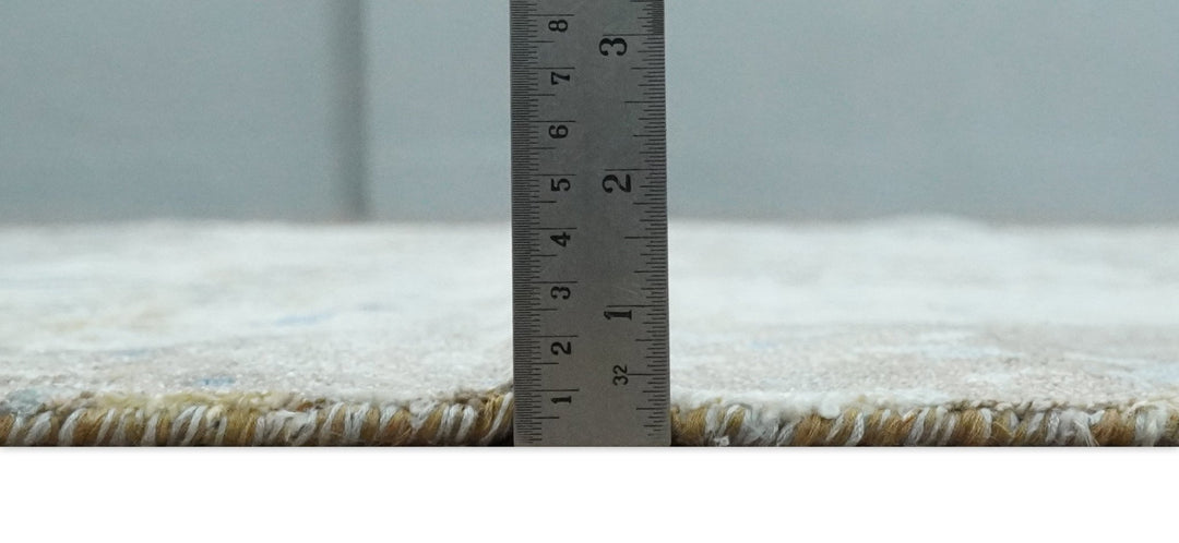 6x9 Ivory, Charcoal and Silver Modern Abstract Hand Knotted Wool Area Rug - The Rug Decor