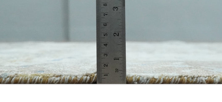 6x9 Ivory, Charcoal and Silver Modern Abstract Hand Knotted Wool Area Rug - The Rug Decor