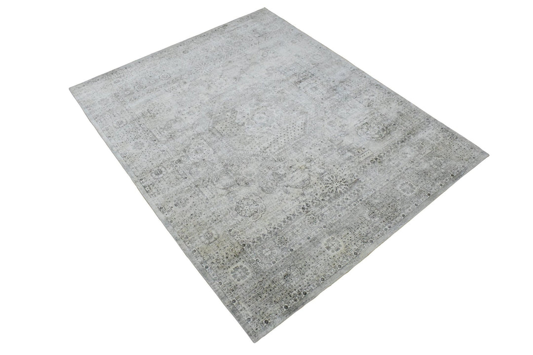 7.8x9.8 Rug, Abstract Blue and Gray Rug made with Viscose Art Silk, Living, Dinning and Bedroom Rug | TRD0091AR7898 - The Rug Decor
