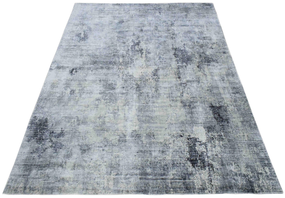 7.8x9.8 Rug, Abstract Blue and Gray Rug made with Viscose Art Silk, Living, Dinning and Bedroom Rug | TRD0092AR7898 - The Rug Decor