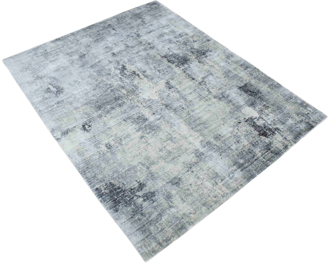 7.8x9.8 Rug, Abstract Blue and Gray Rug made with Viscose Art Silk, Living, Dinning and Bedroom Rug | TRD0092AR7898 - The Rug Decor
